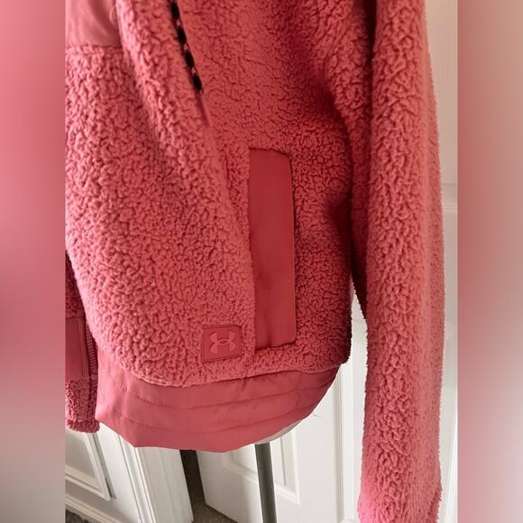 NWT Under Armour Cozy Sporty Legacy Sherpa Full Zip Deco Rose Jacket Size XL - Picture 6 of 9